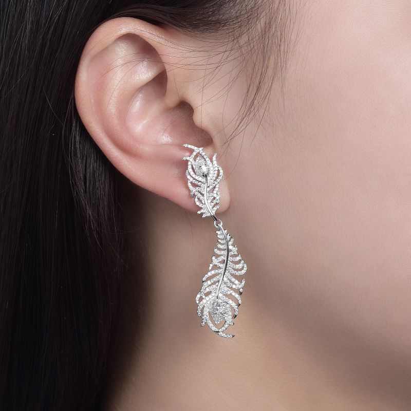 Wings Flowing Light · Full Moissanite Earrings