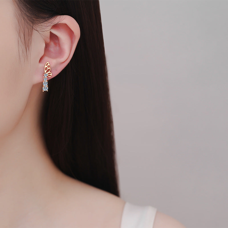 Butterfly Dance Moissanite Earrings - Elegant and Dynamic