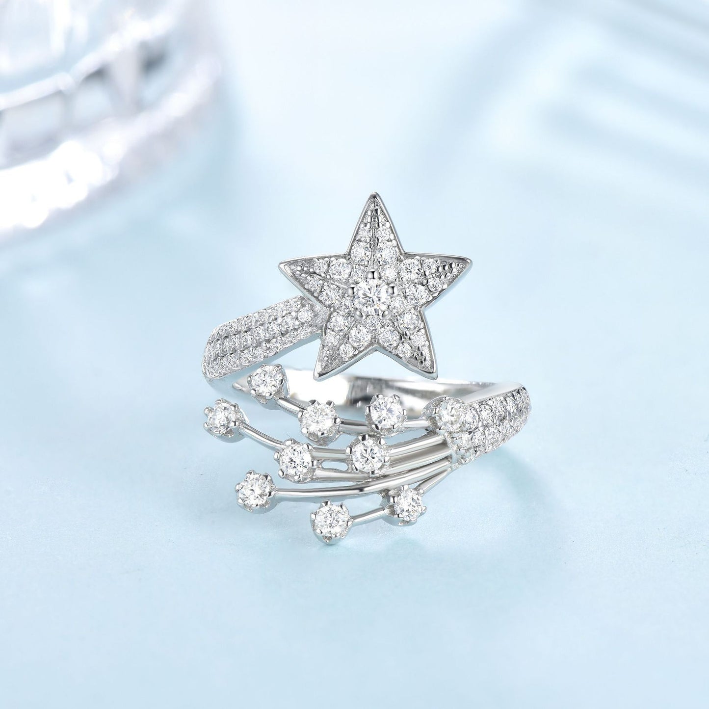 All Moissanite Star Ring