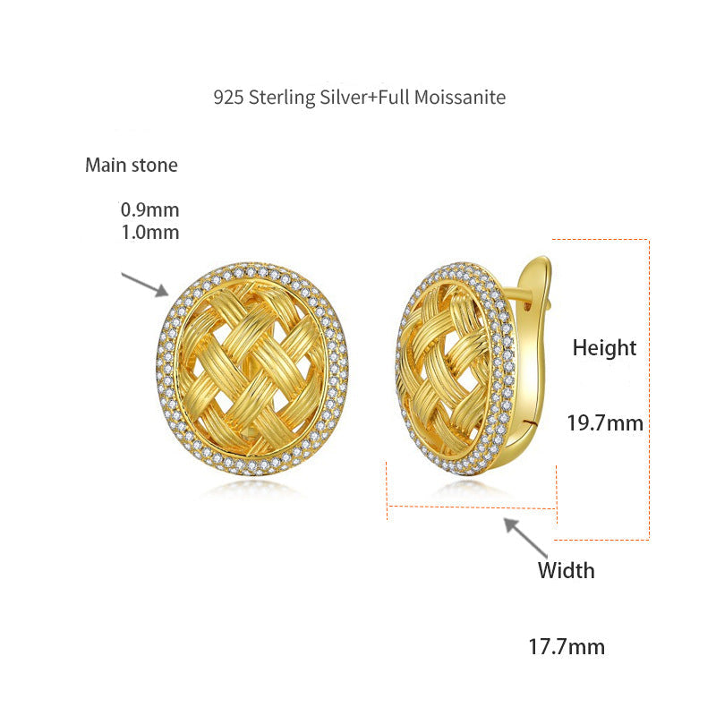 Palace Weaving · Full Moissanite Earrings