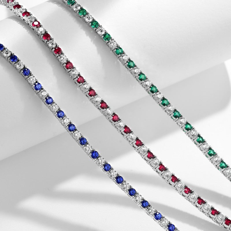 Tri color Star River Multi layer Gemstone Necklace