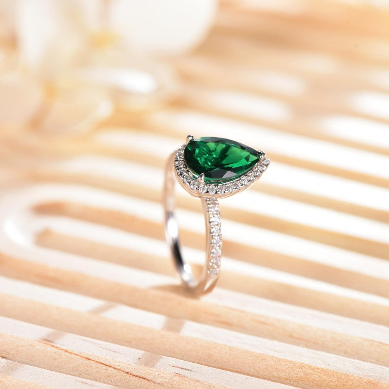The Wizard of Oz · 3-carat pear shaped moissanite diamond ring