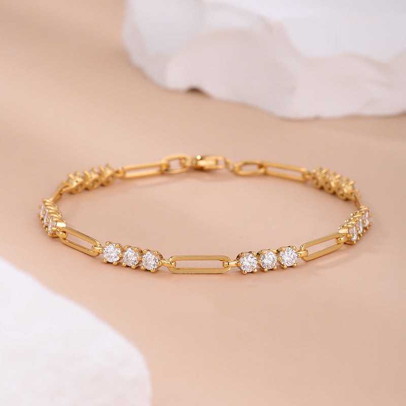 Moissanite Two tone Bracelet