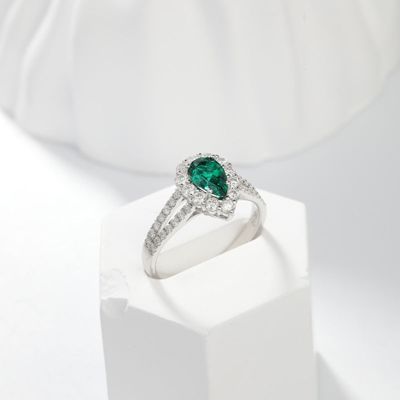 The Wizard of Oz · 1-carat pear shaped moissanite diamond ring