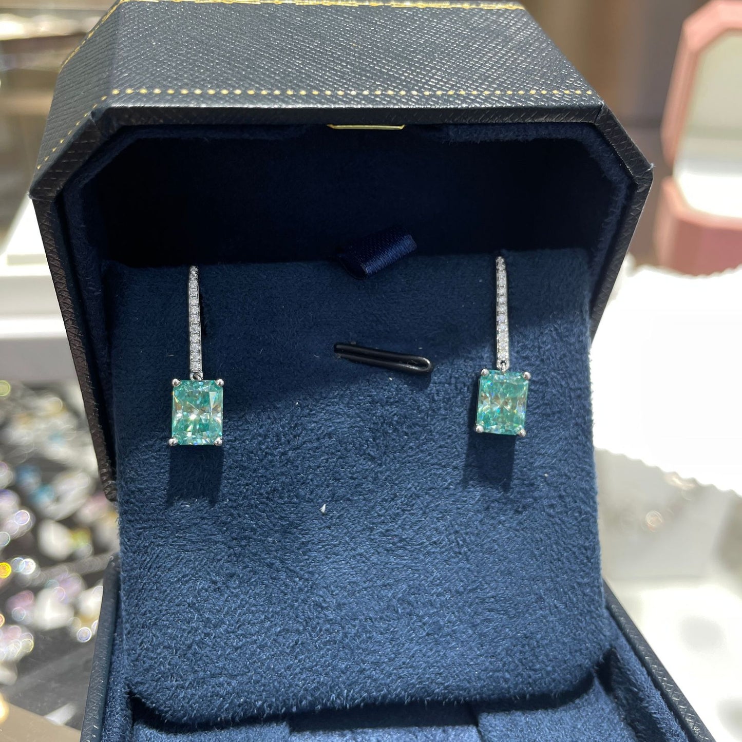Neon Aurora · 2 Carat Redion Cut Moissan Diamond Earrings