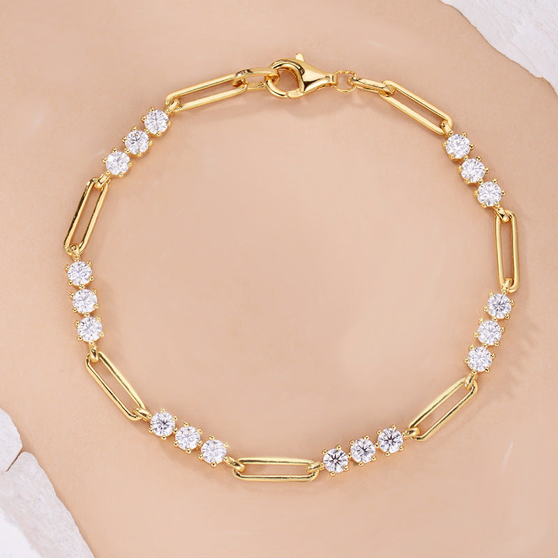 Moissanite Two tone Bracelet