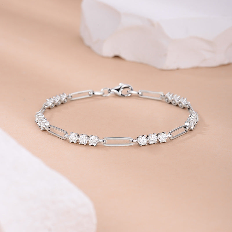 Moissanite Two tone Bracelet