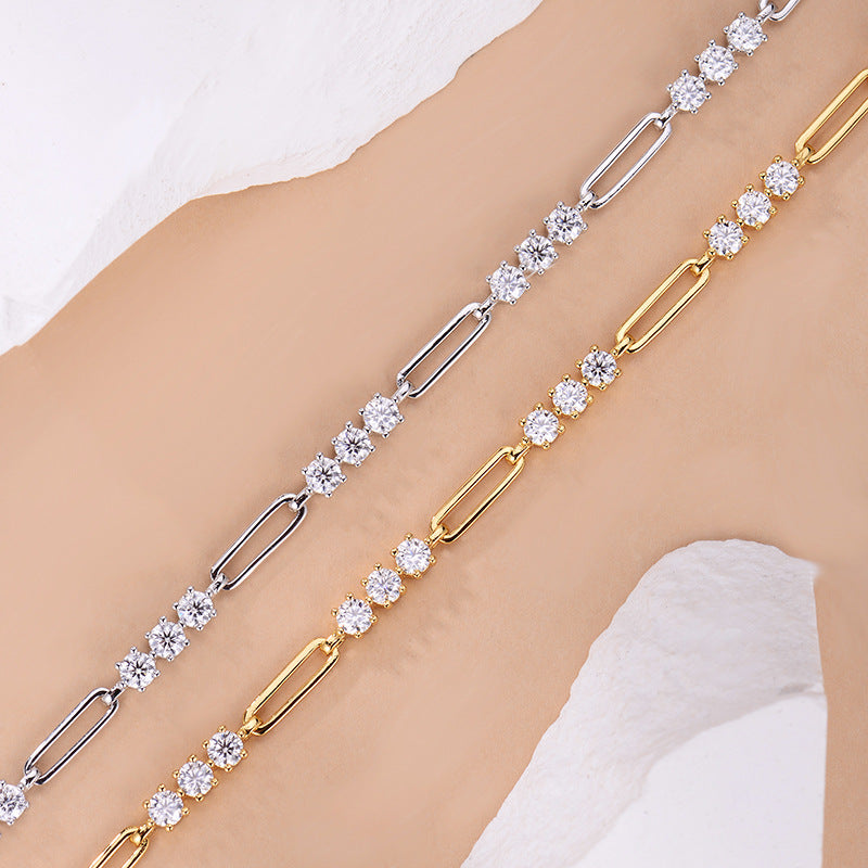 Moissanite Two tone Bracelet