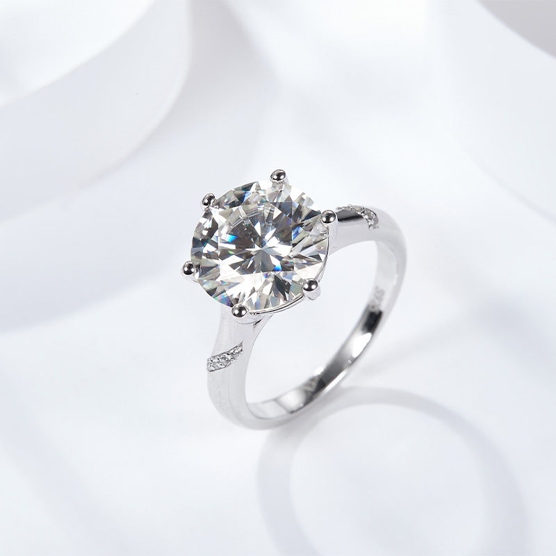 Spiritual Six Claws Full Moissanite Ring