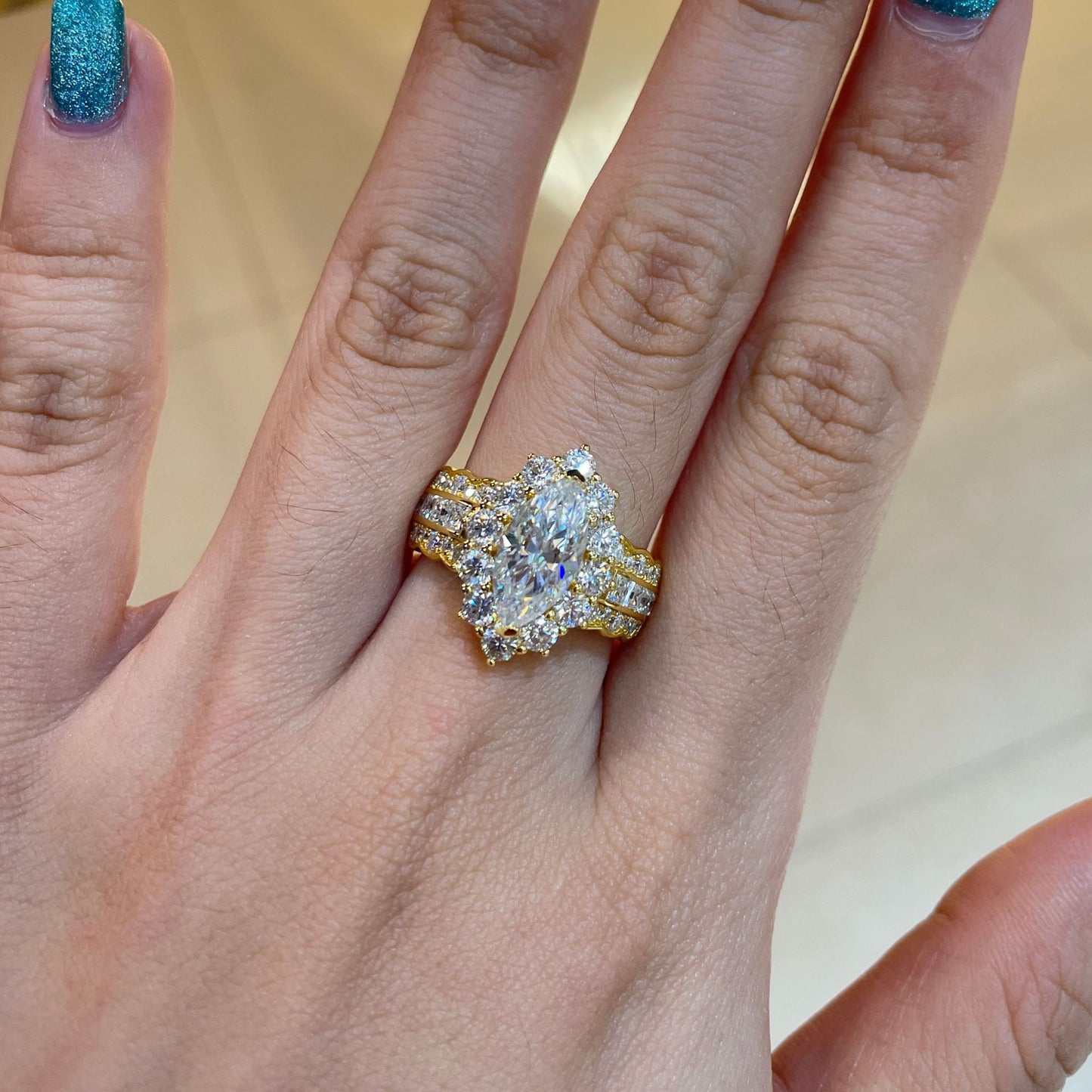 Star River Kiss · Marquise Moissanite Ring
