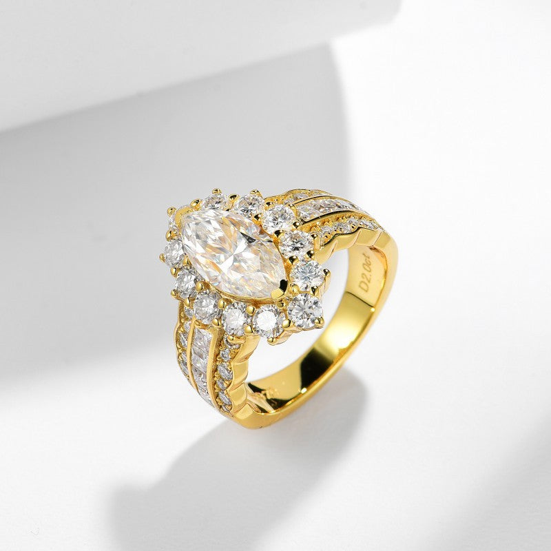 Star River Kiss · Marquise Moissanite Ring