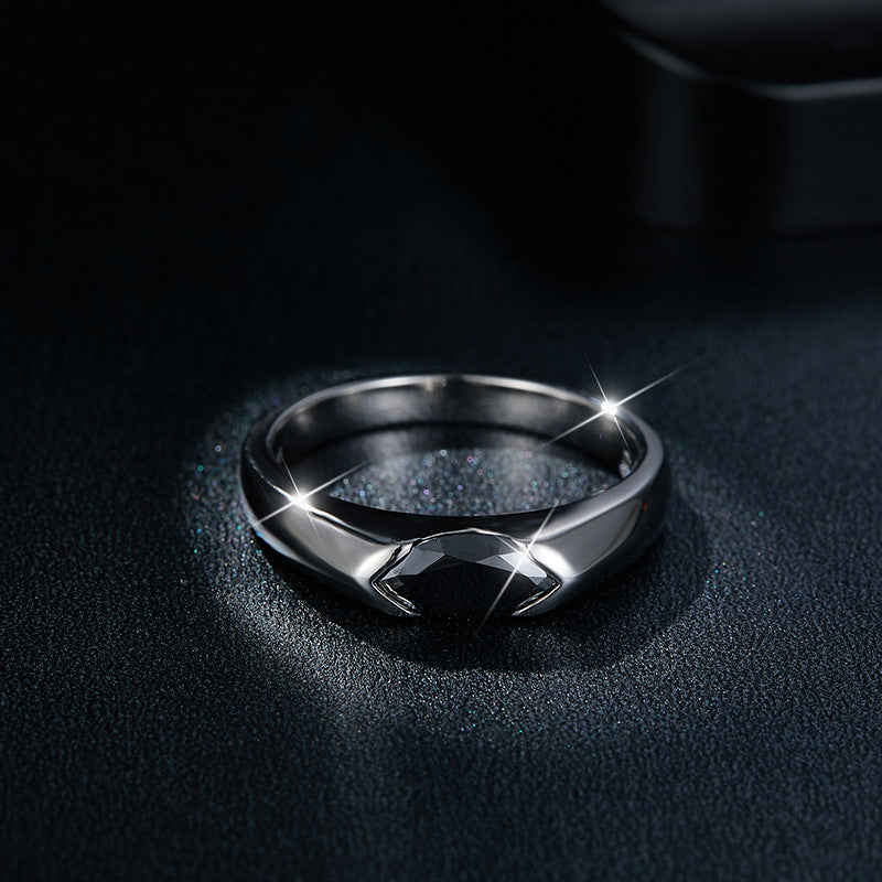 Tri color Aurora Moissanite Minimalist Ring