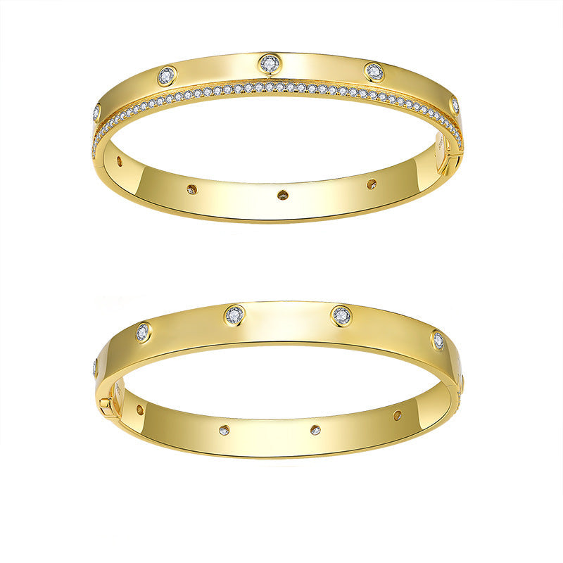 Gilded Gold Star Ring · Silver Plated 18K Gold Moissanite Bracelet