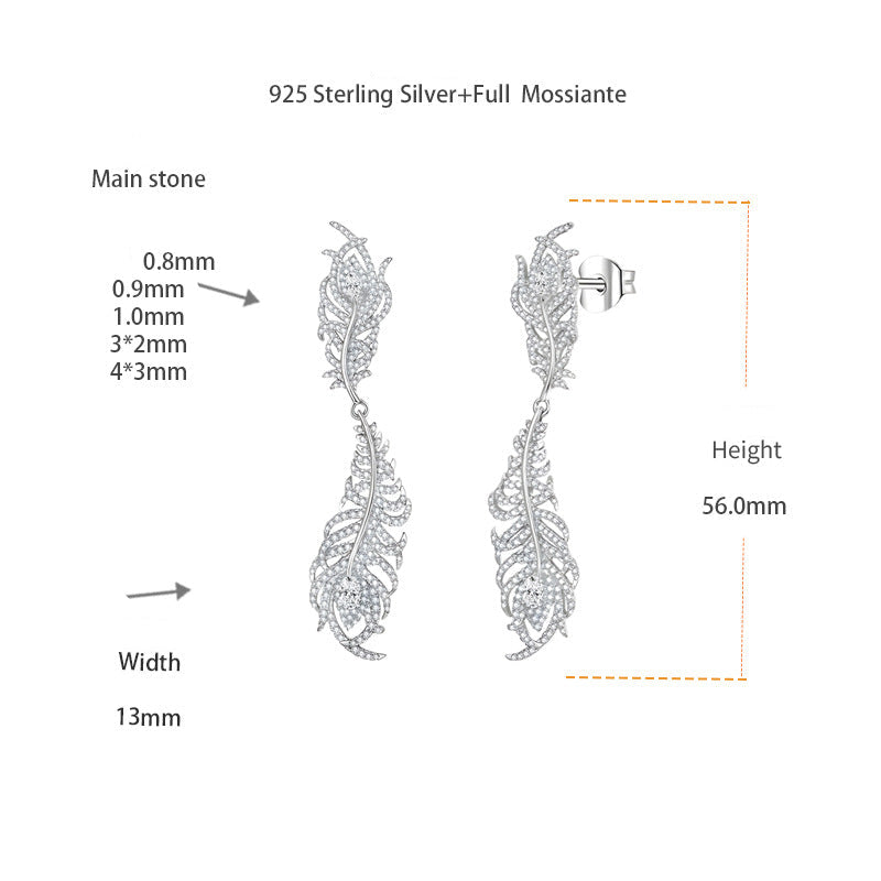 Wings Flowing Light · Full Moissanite Earrings