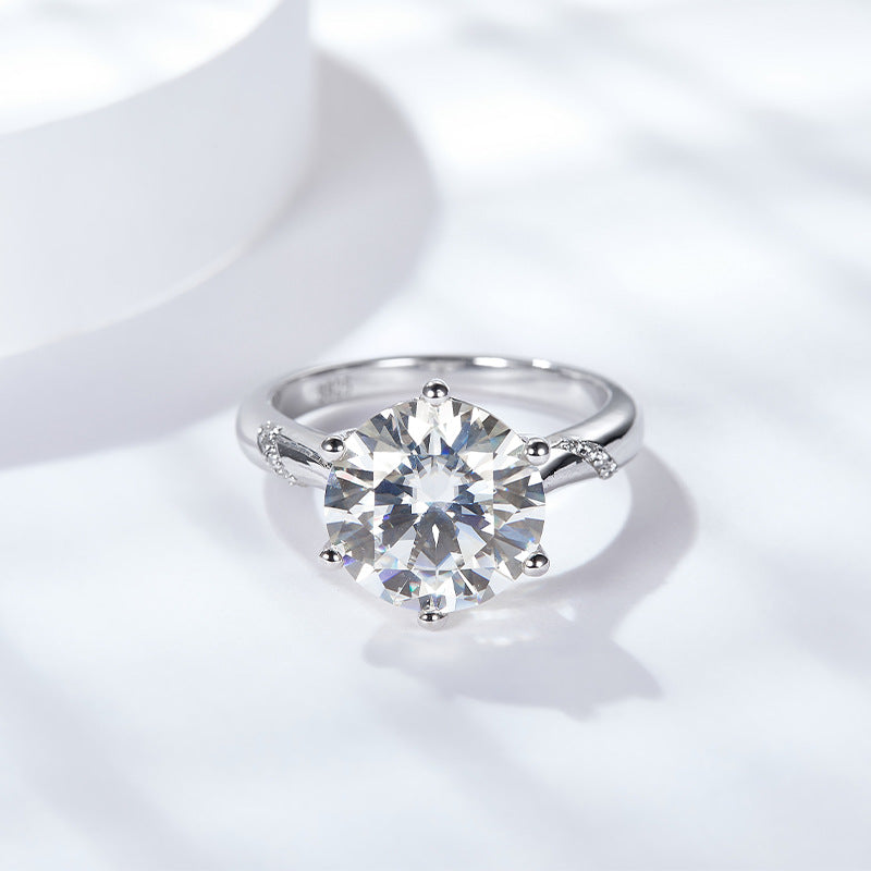 Spiritual Six Claws Full Moissanite Ring