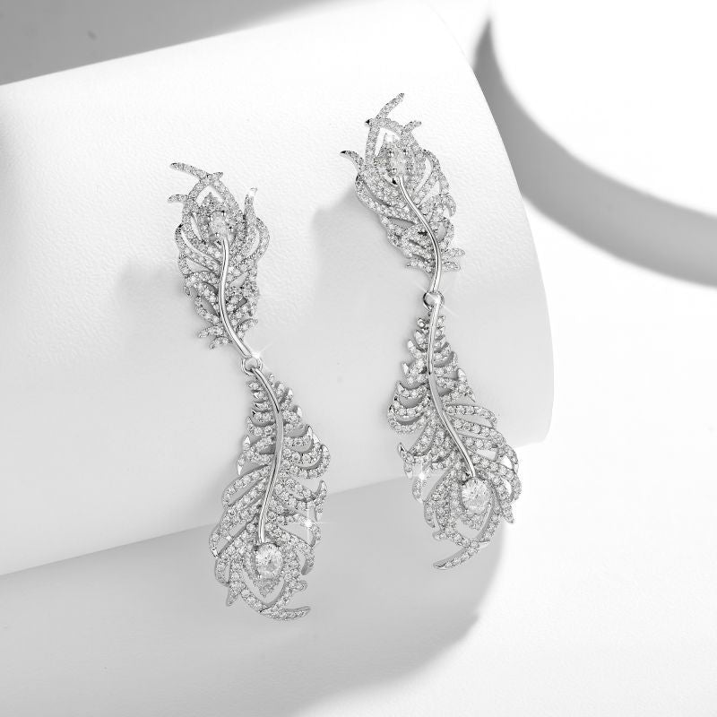 Wings Flowing Light · Full Moissanite Earrings