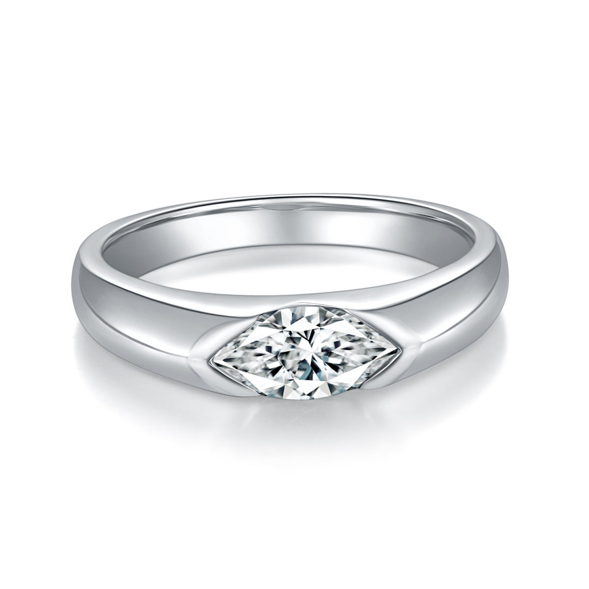 Tri color Aurora Moissanite Minimalist Ring