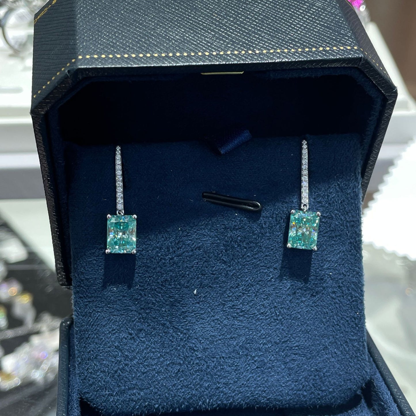 Neon Aurora · 2 Carat Redion Cut Moissan Diamond Earrings