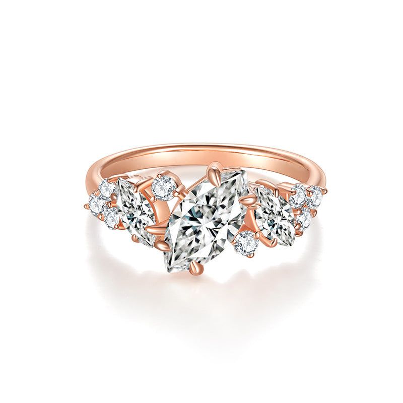Kiss of the Milky Way · Moissanite Marquise Ring