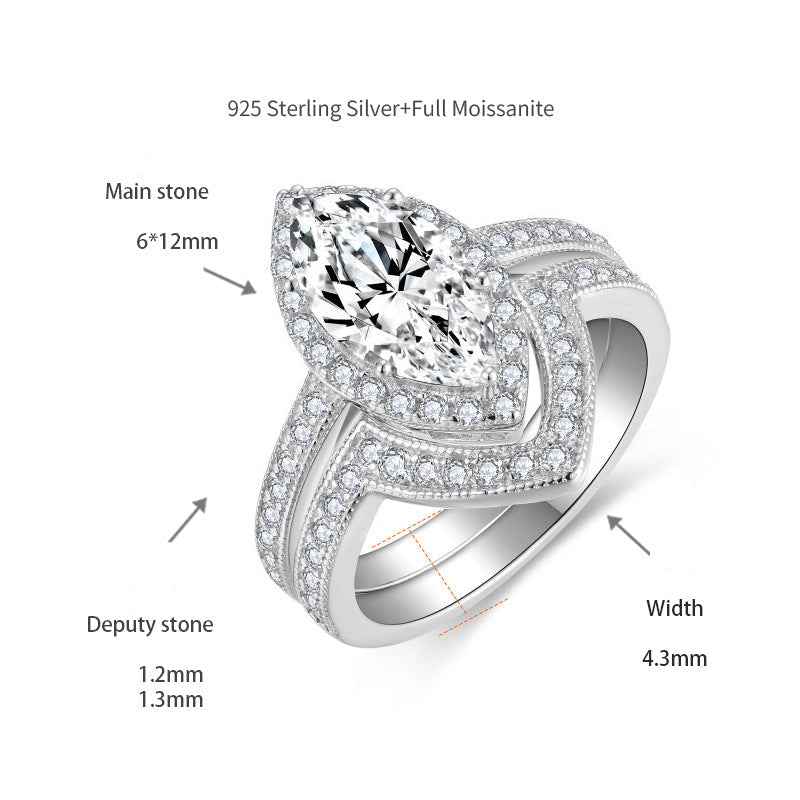 Full Moissanite Marquise Ring