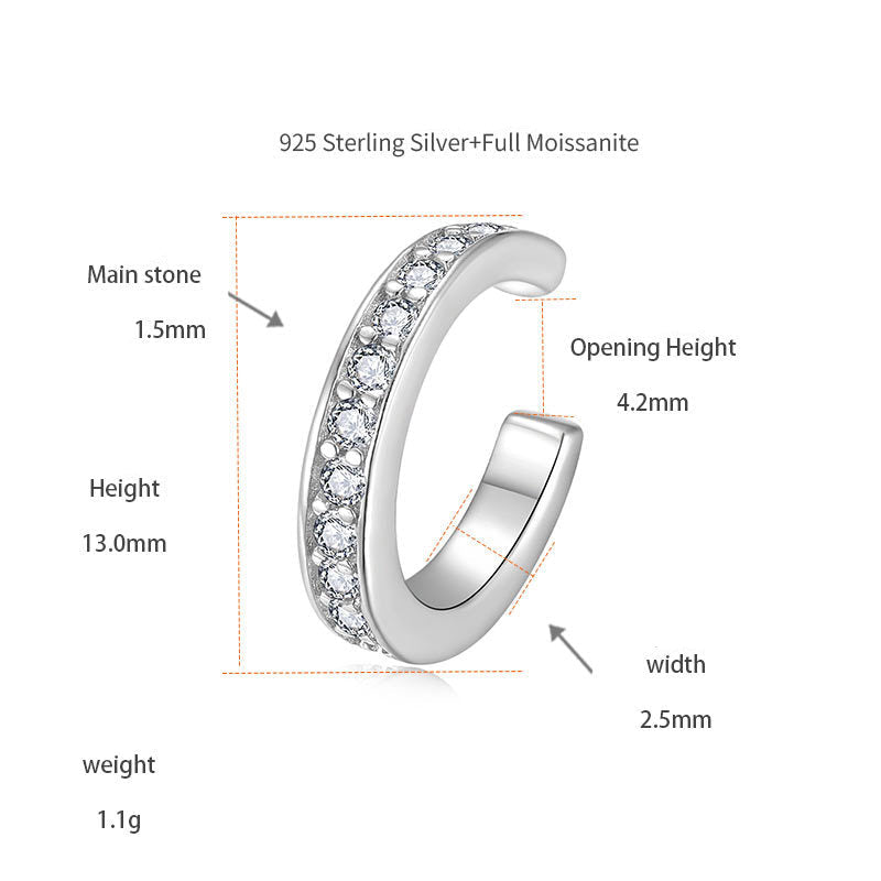 Silver plated 18K white gold ear bone clip set