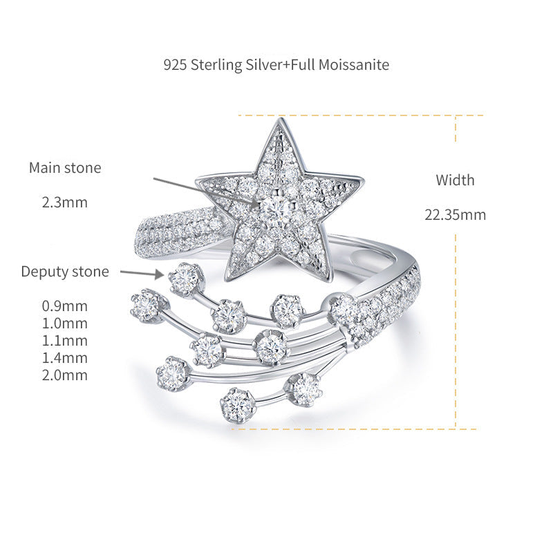 All Moissanite Star Ring