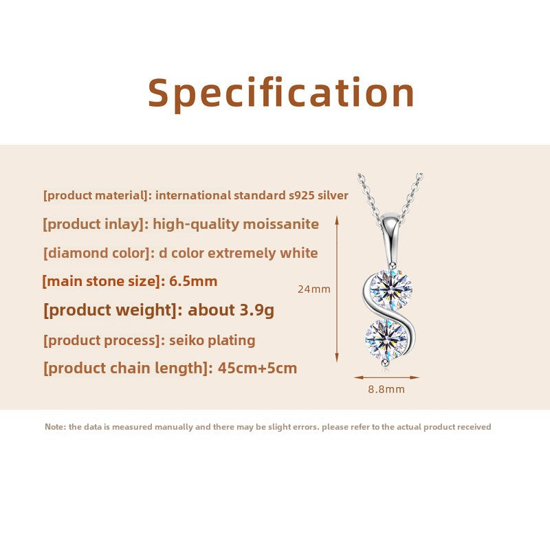 Moissnate diamond necklace with unlimited symbol
