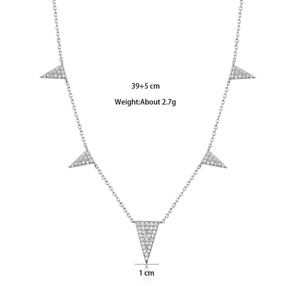 Silver plated platinum moissanite necklace geometric necklace