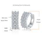 Double row moissanite earrings - timeless classic