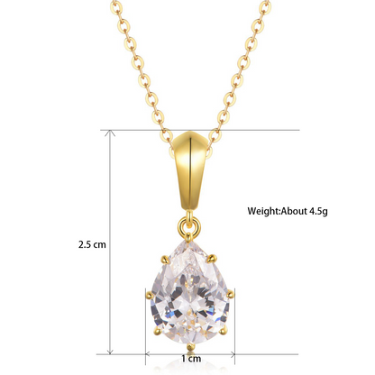 S925 silver pear shaped moissanite necklace