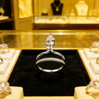 Twin Star Pear& Round Moissanite Double Ring Set