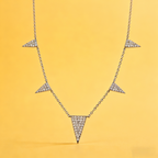 Silver plated platinum moissanite necklace geometric necklace