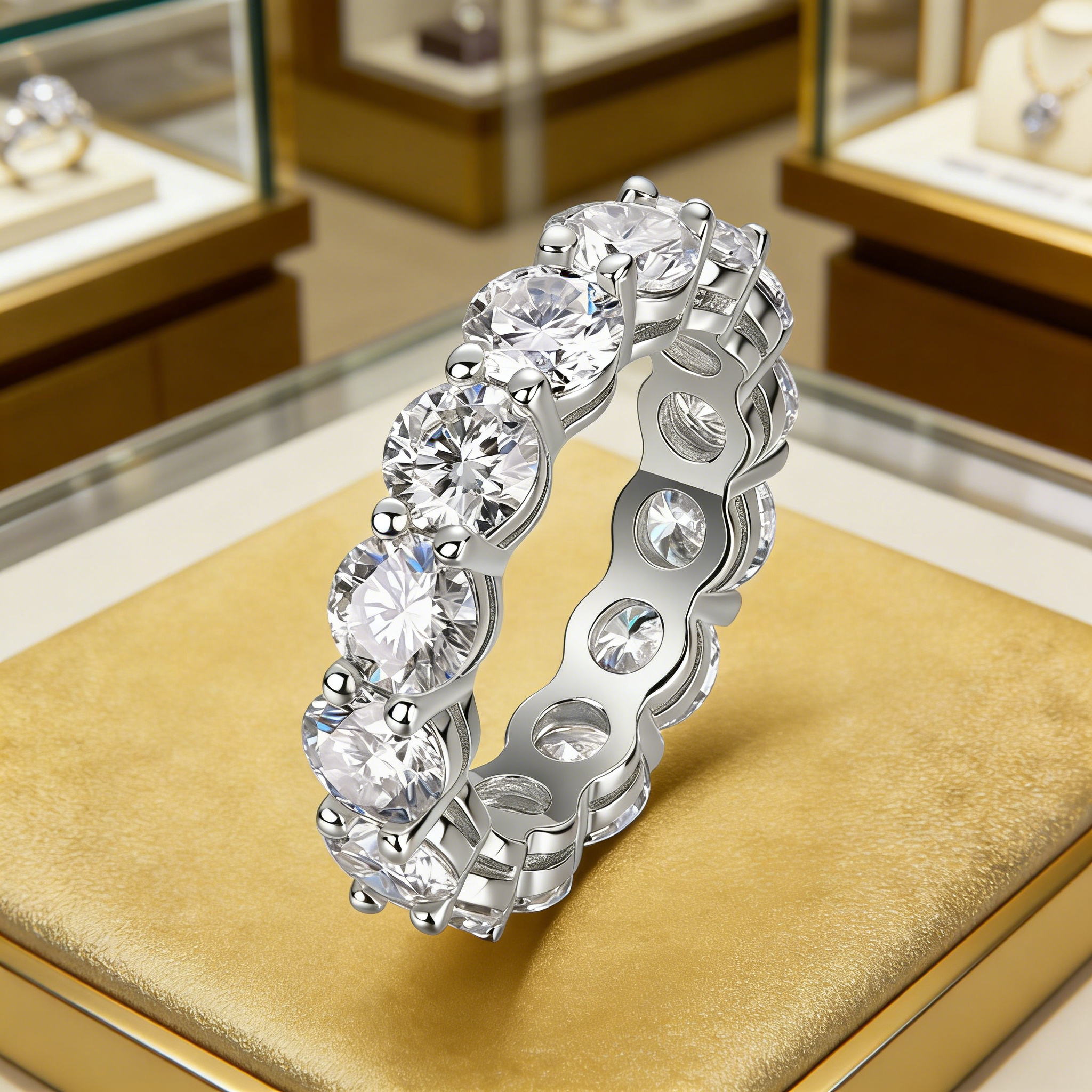 Cuban moissanite ring