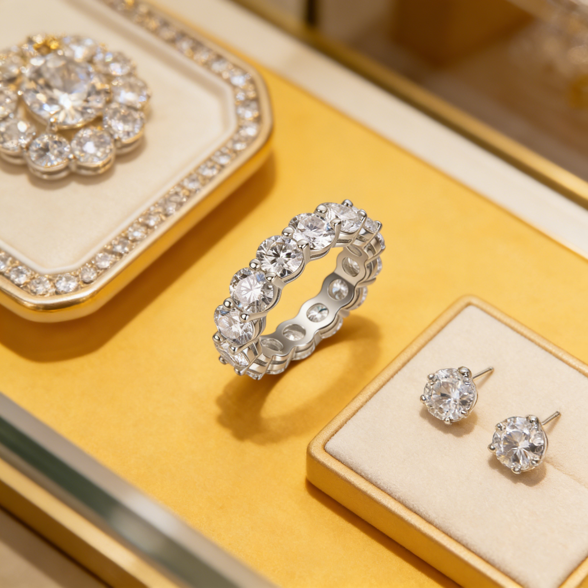 Cuban moissanite ring