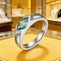 Tears of the Ocean Moissanite Ring