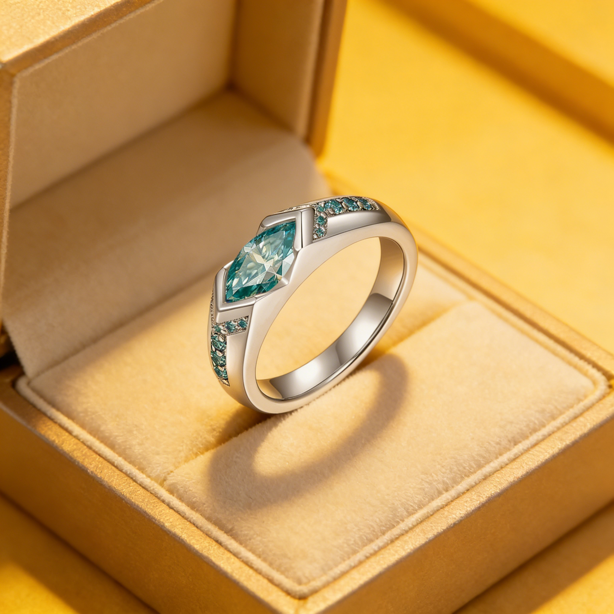 Tears of the Ocean Moissanite Ring