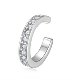 Silver plated 18K white gold ear bone clip set