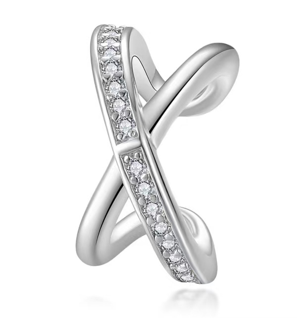 Silver plated 18K white gold ear bone clip set