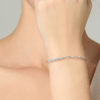 light luxury niche design tennis chain bracelet s925 silver moissanite versatile bracelet cross-border