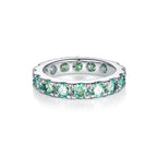 Blue green aesthetic all moissanite ring