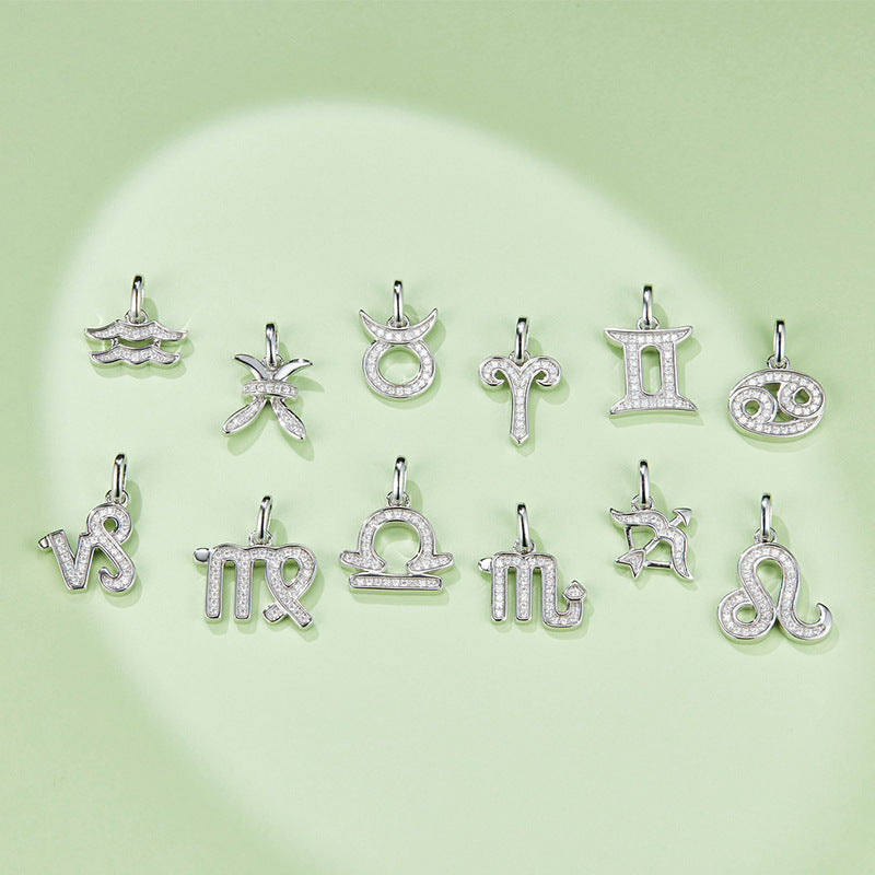 Twelve zodiac signs moissanite necklace