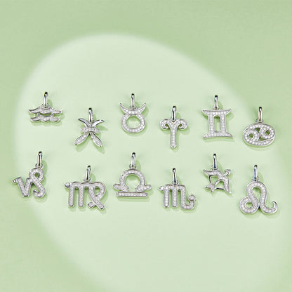 Twelve zodiac signs moissanite necklace