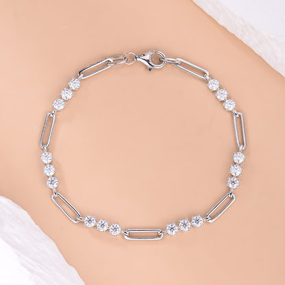 Moissanite Two tone Bracelet