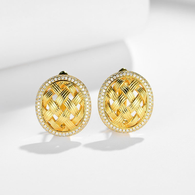 Palace Weaving · Full Moissanite Earrings