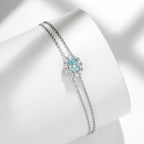 Paraiba Galaxy Double Chain Moissanite Bracelet