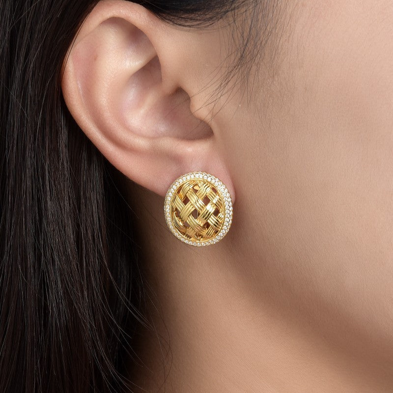 Palace Weaving · Full Moissanite Earrings