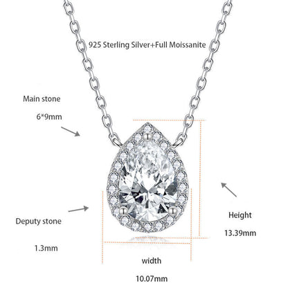 Rainbow Aurora · 2 carat pear shaped moissanite necklace