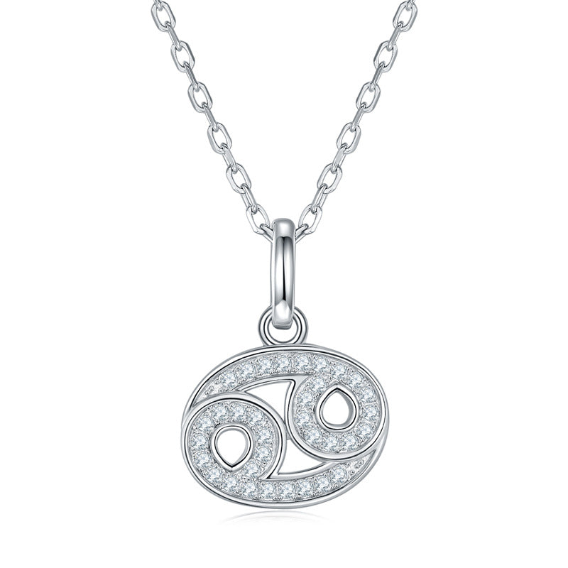 Twelve zodiac signs moissanite necklace