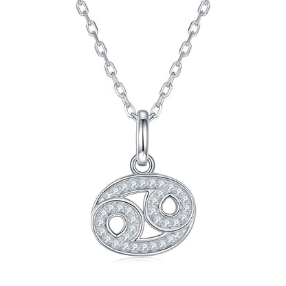 Twelve zodiac signs moissanite necklace