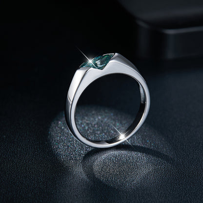 Tri color Aurora Moissanite Minimalist Ring